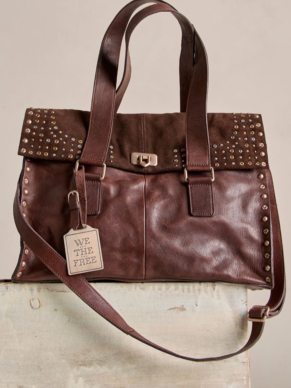 Free People Stud Leather Tote